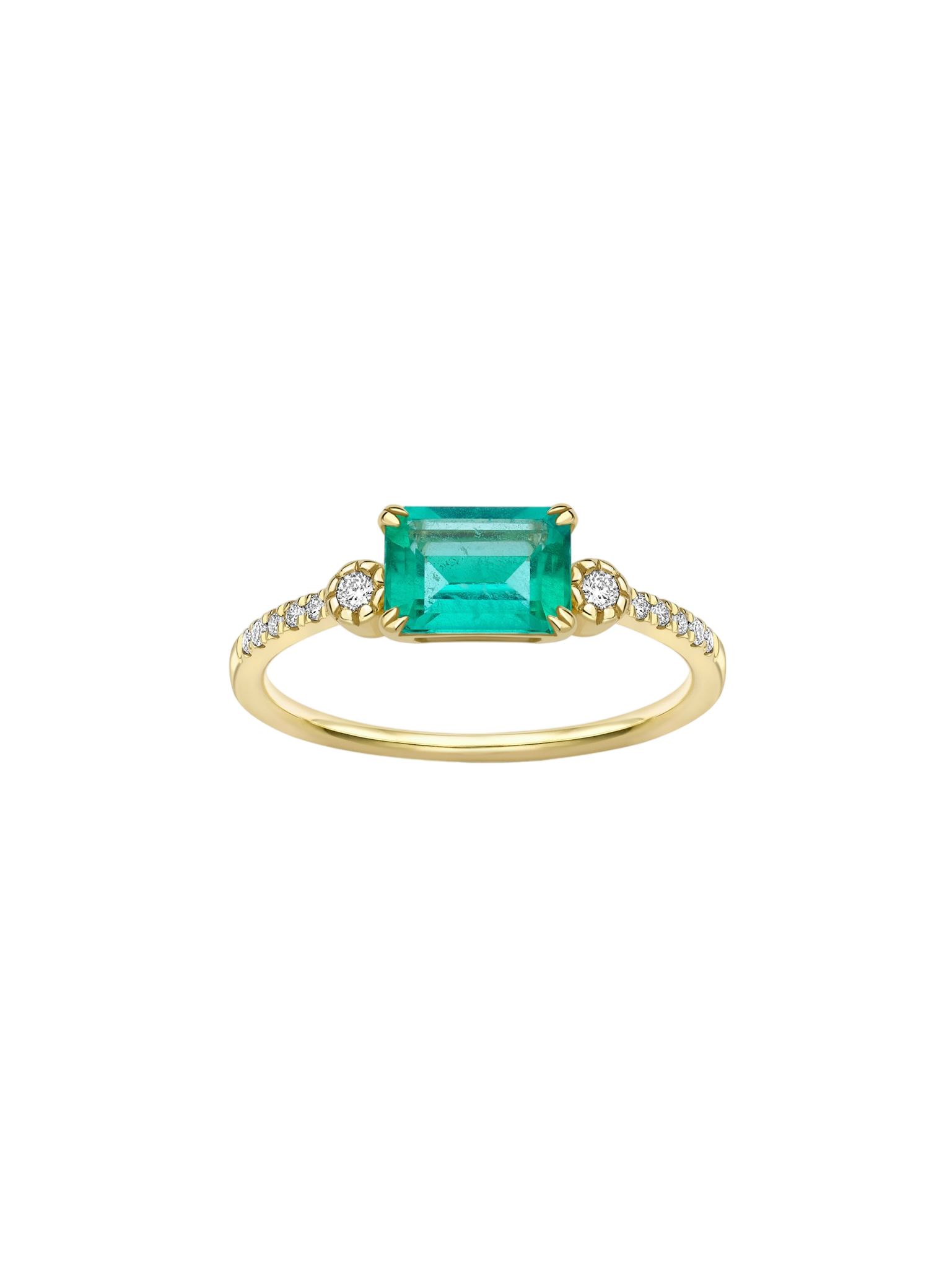 Betony 14k emerald & created diamond ring